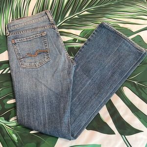 * Seven for all mankind, blue denim boot cut jeans